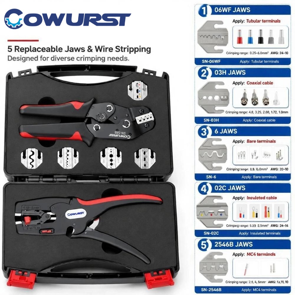 Mc4 Crimping Tool - 58B Multifunctionele Crimptang Gereedschapskist 5 Vervangbare